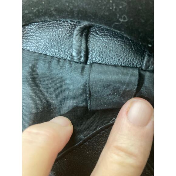 Leather Coat Black by Jacqueline Ferrar Size Petite Small - Picture 7 of 11